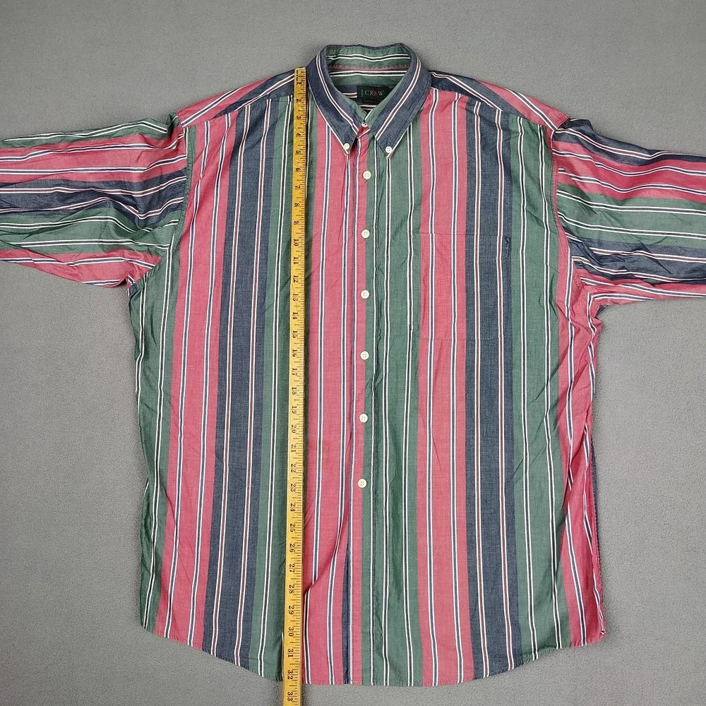 Vintage J Crew Oarsman Button Down Shirt Men XL Striped Long Sleeve Cotton EC